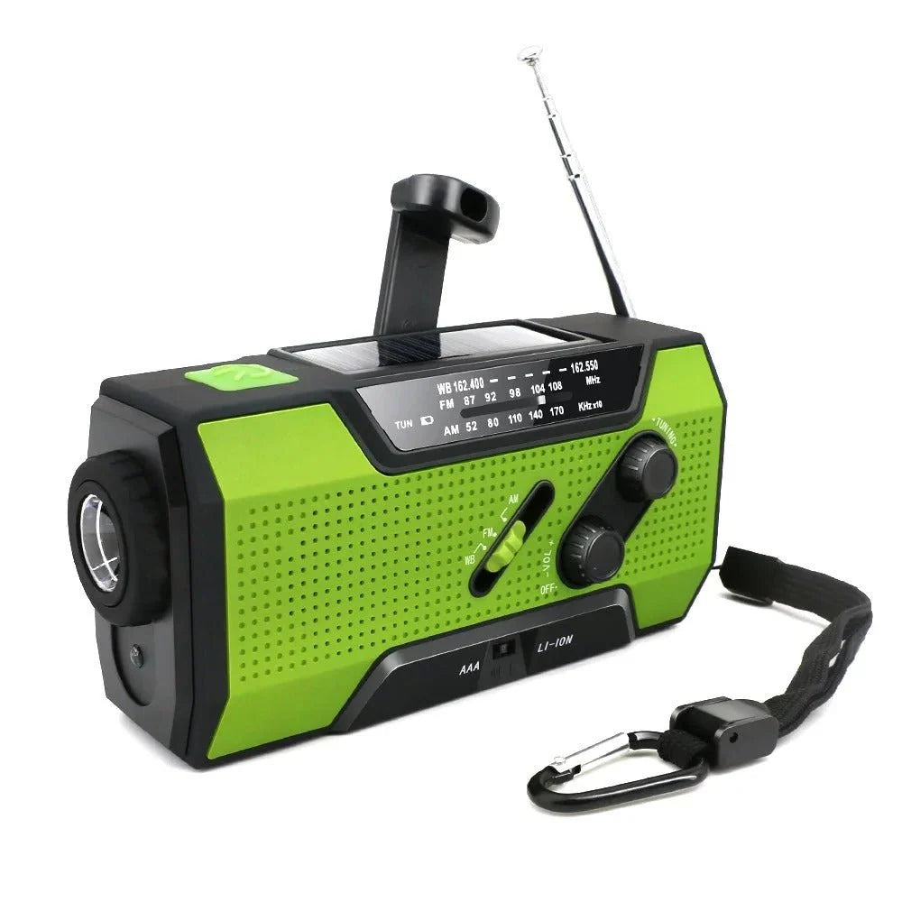Emergency Radio Solar & Hand Crank Charging Weather Alerts