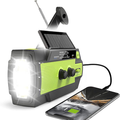 Emergency Weather Radio Hand Crank & Solar 4000mAh Battery