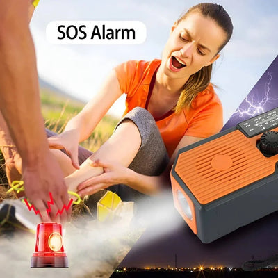 Emergency Weather Radio Solar & Hand Crank USB Charging