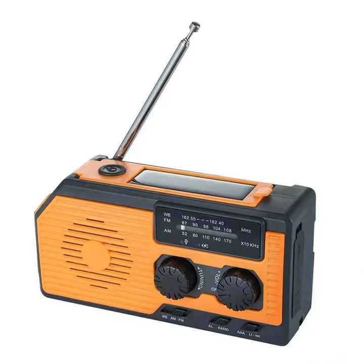 Emergency Weather Radio Solar & Hand Crank USB Charging