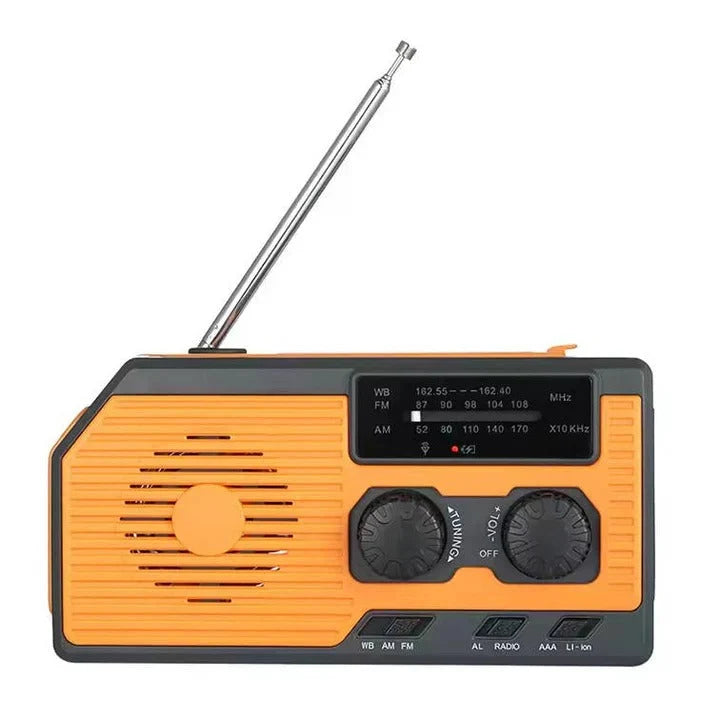 Emergency Weather Radio Solar & Hand Crank USB Charging