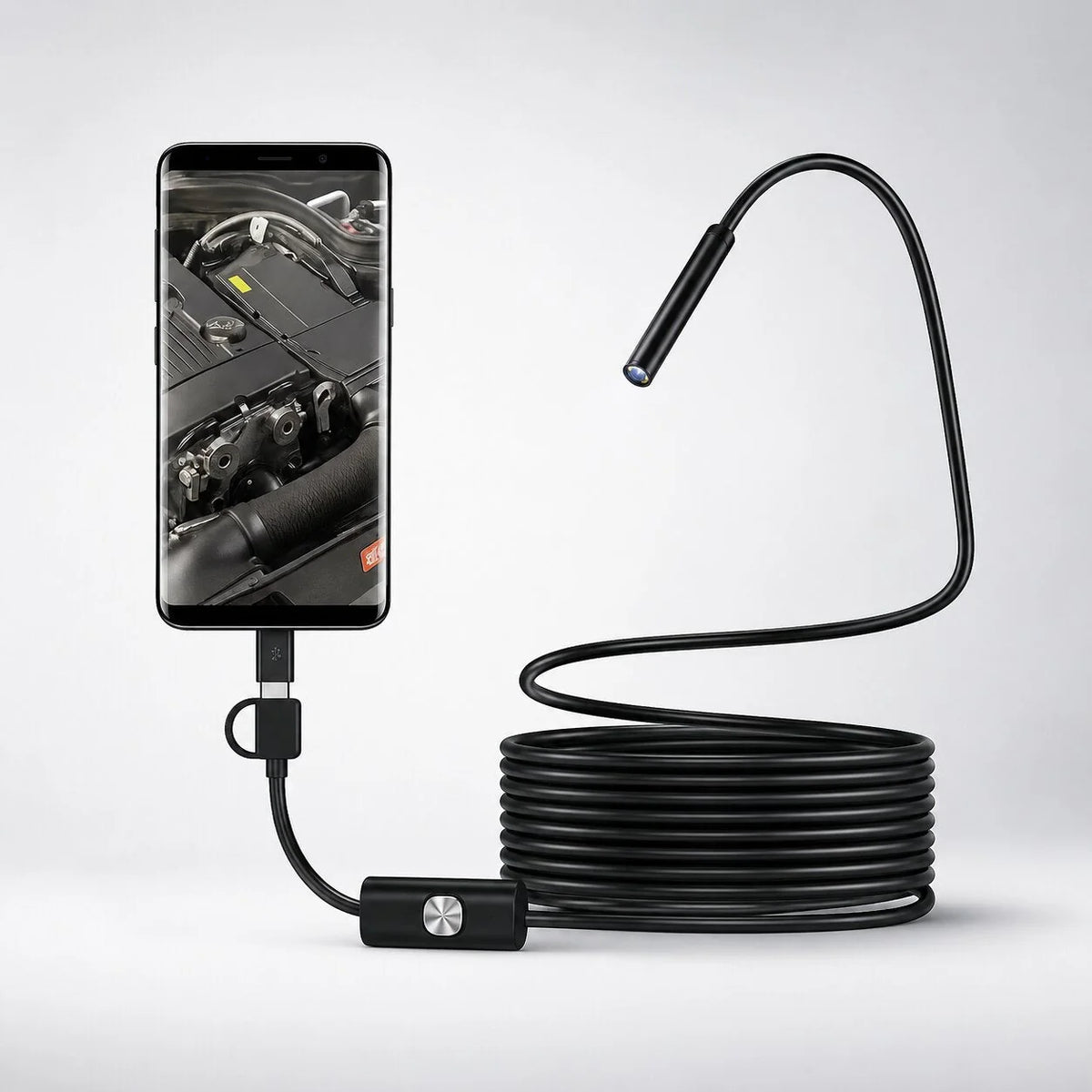 Endoscope Camera 16.4 Ft Flexible Cable Smartphone Viewing