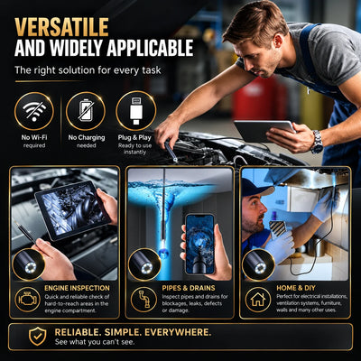 Endoscope Camera 16.4 Ft Flexible Cable Smartphone Viewing