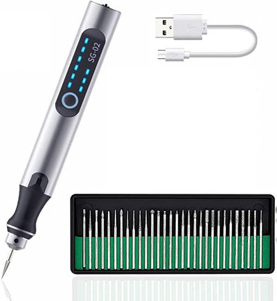 Engraving Pen Adjustable Speed USB Rechargeable Ergonomic Grip