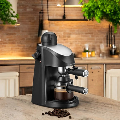 Espresso Machine Built-In Steam Wand Frother 4-Cup