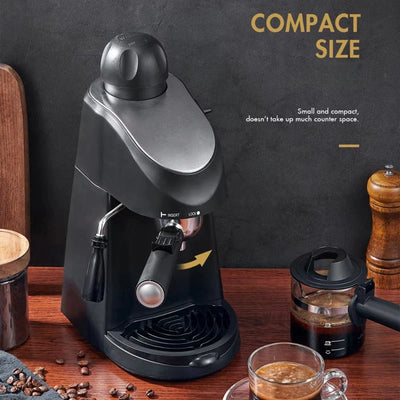 Espresso Machine Built-In Steam Wand Frother 4-Cup