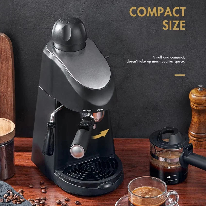 Espresso Machine Built-In Steam Wand Frother 4-Cup