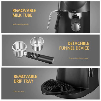 Espresso Machine Built-In Steam Wand Frother 4-Cup