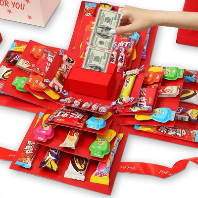 Explosion Box Gift Personalized Photo Pages & Secret Compartment