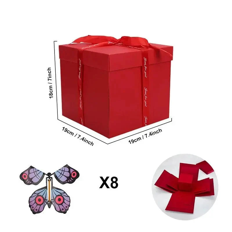 Explosion Box Gift Personalized Photo Pages & Secret Compartment
