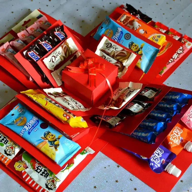 Explosion Box Gift Personalized Photo Pages & Secret Compartment