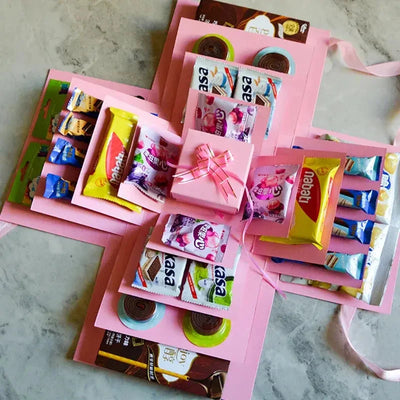 Explosion Box Gift Personalized Photo Pages & Secret Compartment