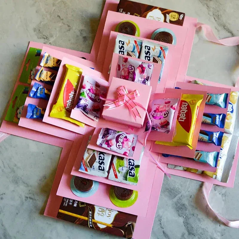 Explosion Box Gift Personalized Photo Pages & Secret Compartment