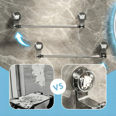 Extendable Towel Bar Suction-Cup No-Drill Adjustable 30-100 cm