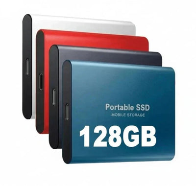 External SSD 128GB USB-C 520 MB/s Shockproof Aluminum