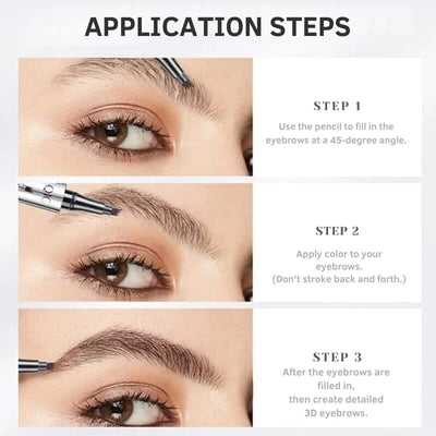 Eyebrow Pencil 4-Prong Microblading Tip Waterproof & Smudge-Proof