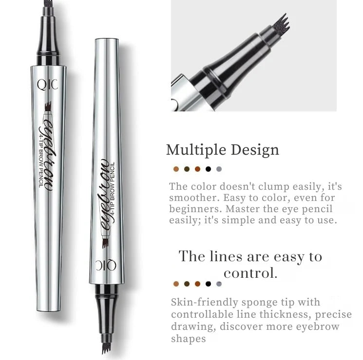 Eyebrow Pencil 4-Prong Microblading Tip Waterproof & Smudge-Proof