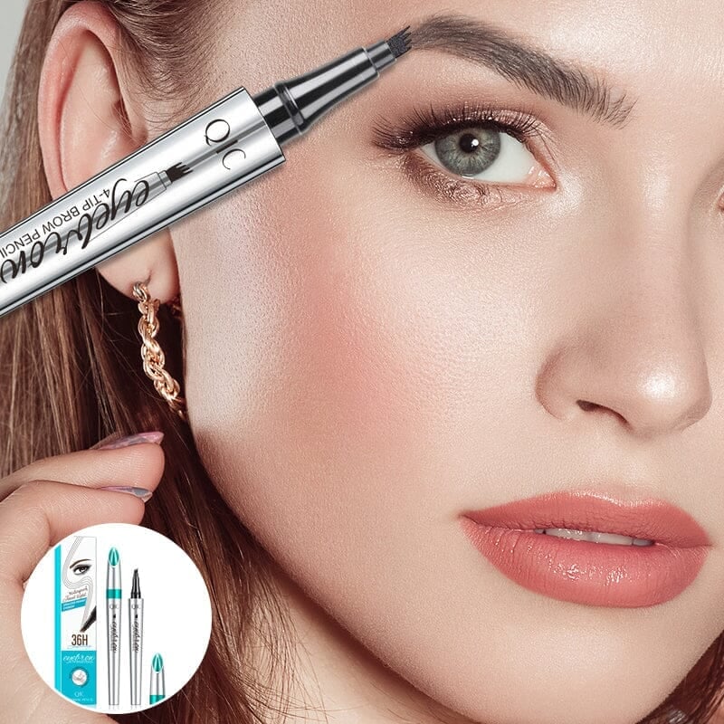 Eyebrow Pencil 4-Tip Microblading Head Waterproof & Long-Lasting