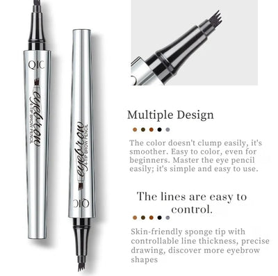 Eyebrow Pencil 4-Tip Microblading Head Waterproof & Long-Lasting