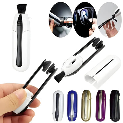 Eyeglass Cleaner Dry Carbon Pads Built-In Brush Coating-Safe & Pocket-Sized
