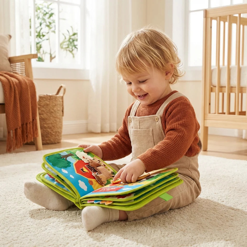 Fabric Activity Book Multi-Texture Sensory Movable Pieces
