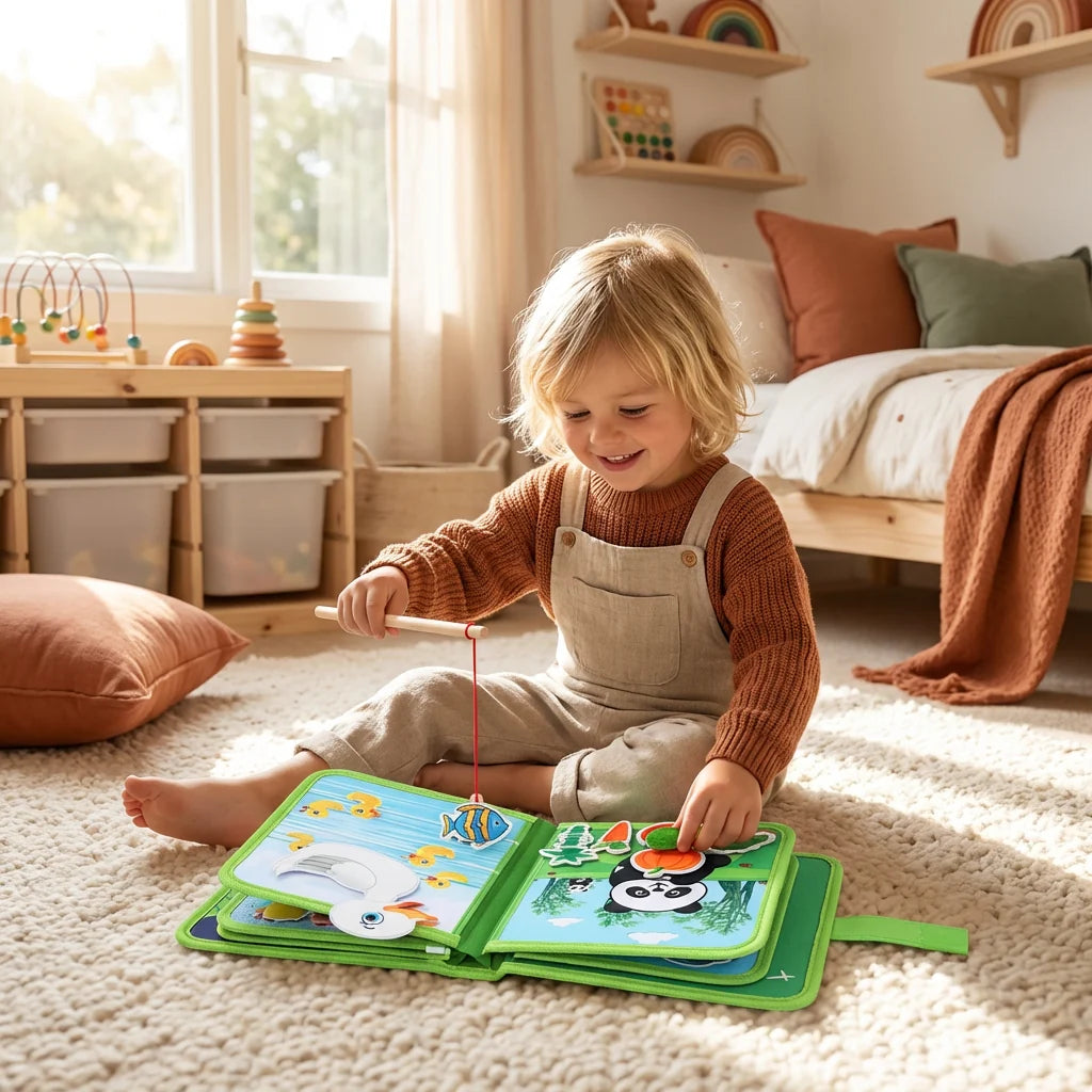 Fabric Activity Book Multi-Texture Sensory Movable Pieces