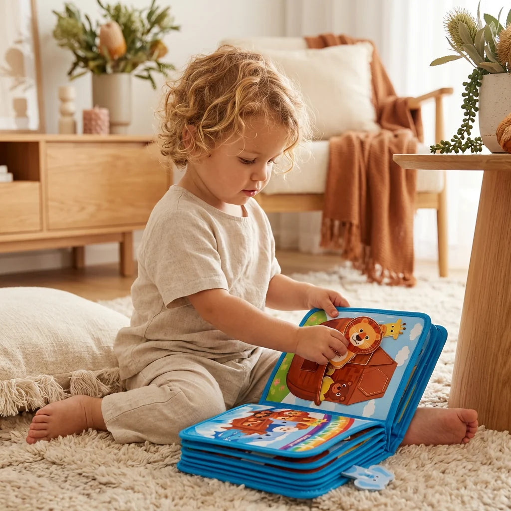 Fabric Activity Book Multi-Texture Sensory Movable Pieces