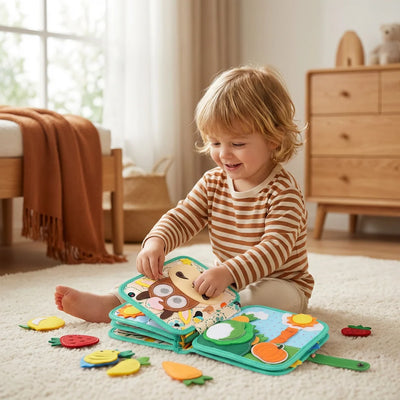Fabric Activity Book Multi-Texture Sensory Movable Pieces