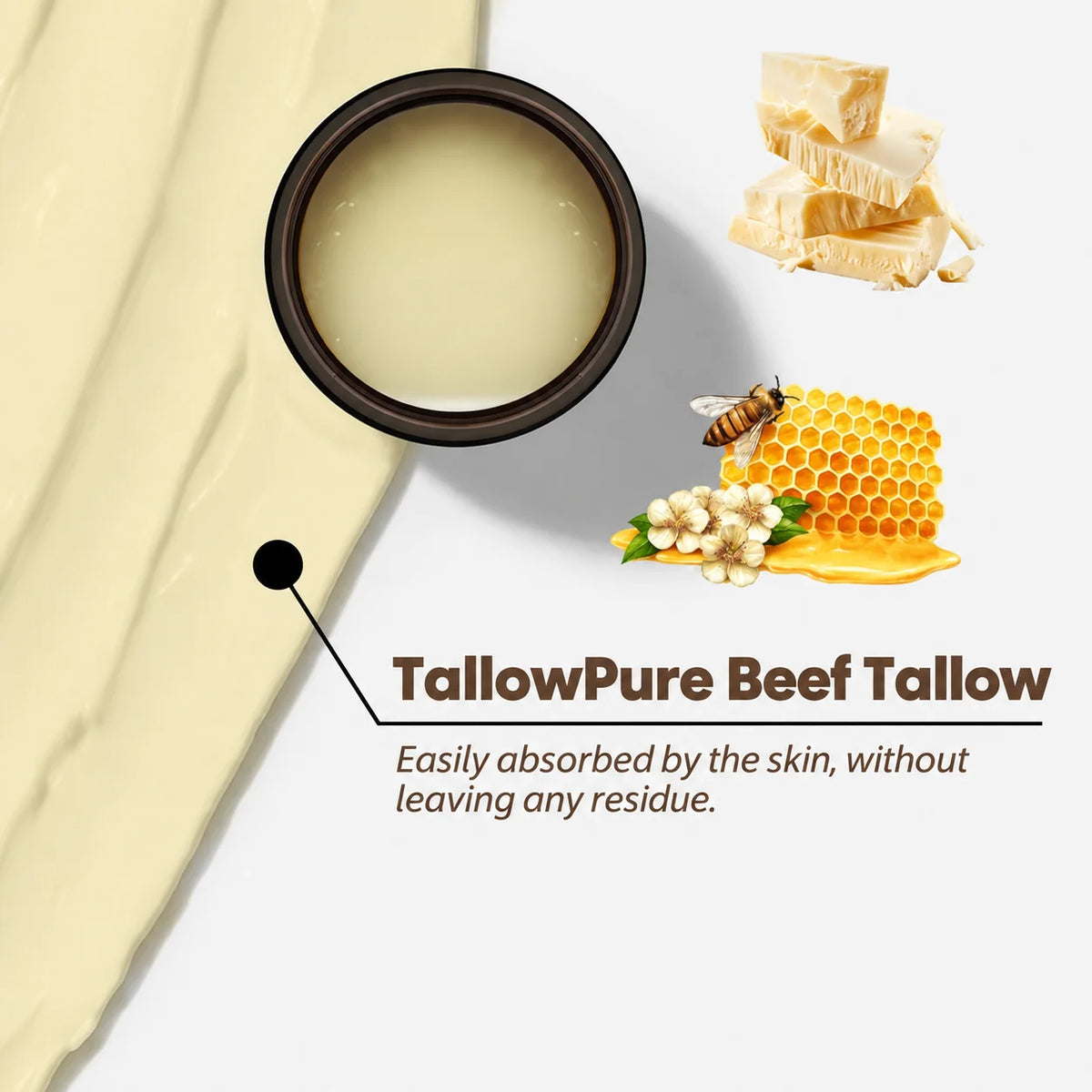 Face & Body Cream Whipped Beef Tallow & Honey