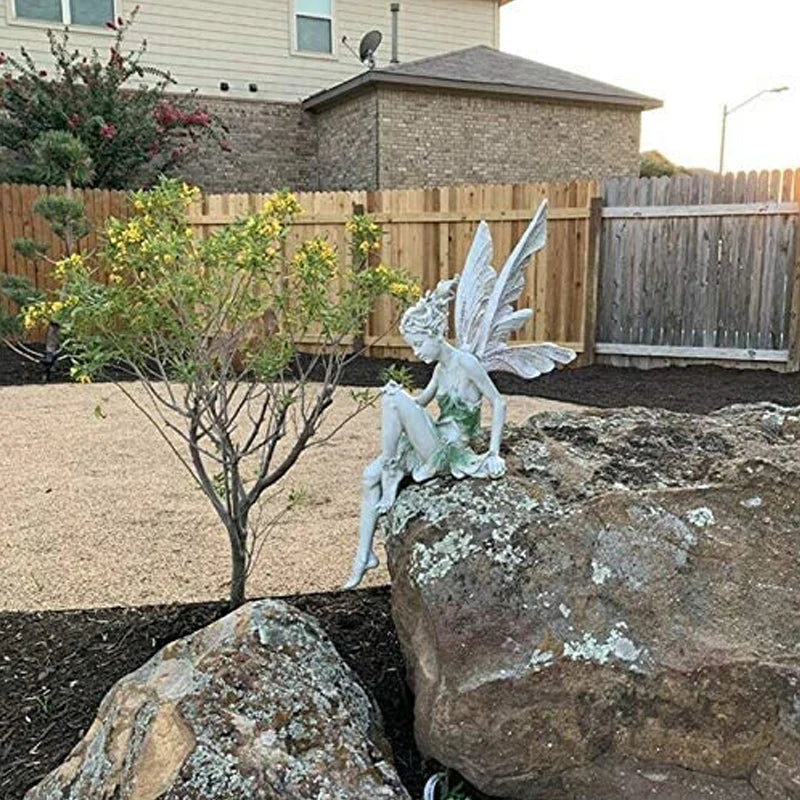 Fairy Garden Statue Weatherproof & UV-Resistant Resin 9 Inch