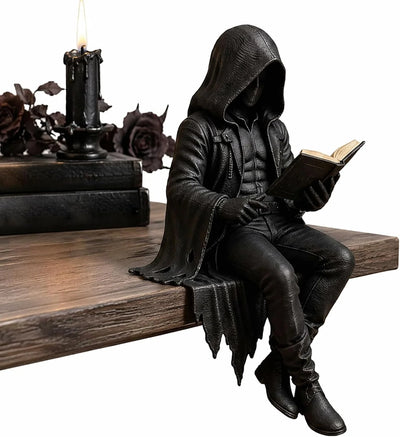 Figurine Hooded Reader Gothic Resin