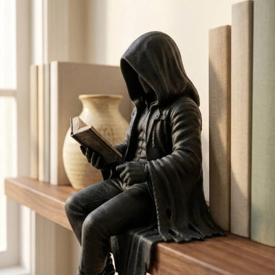 Figurine Hooded Reader Gothic Resin