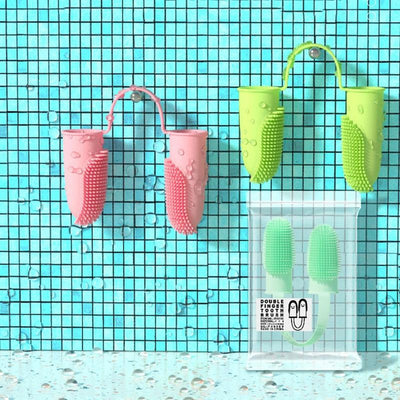 Finger Toothbrush Dual-Finger Design Over 800 Bristles