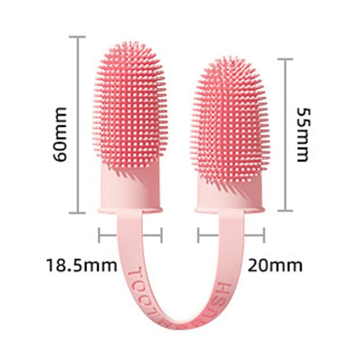 Finger Toothbrush Dual-Finger Design Over 800 Bristles