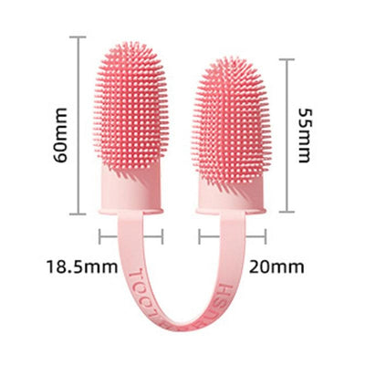 Finger Toothbrush Dual-Finger Design Over 800 Bristles