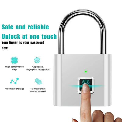 Fingerprint Padlock Fast Unlock App-Controlled & 6 Month Battery