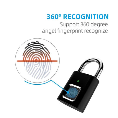 Fingerprint Padlock Fast Unlock App-Controlled & 6 Month Battery
