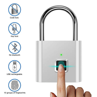Fingerprint Padlock Fast Unlock App-Controlled & 6 Month Battery