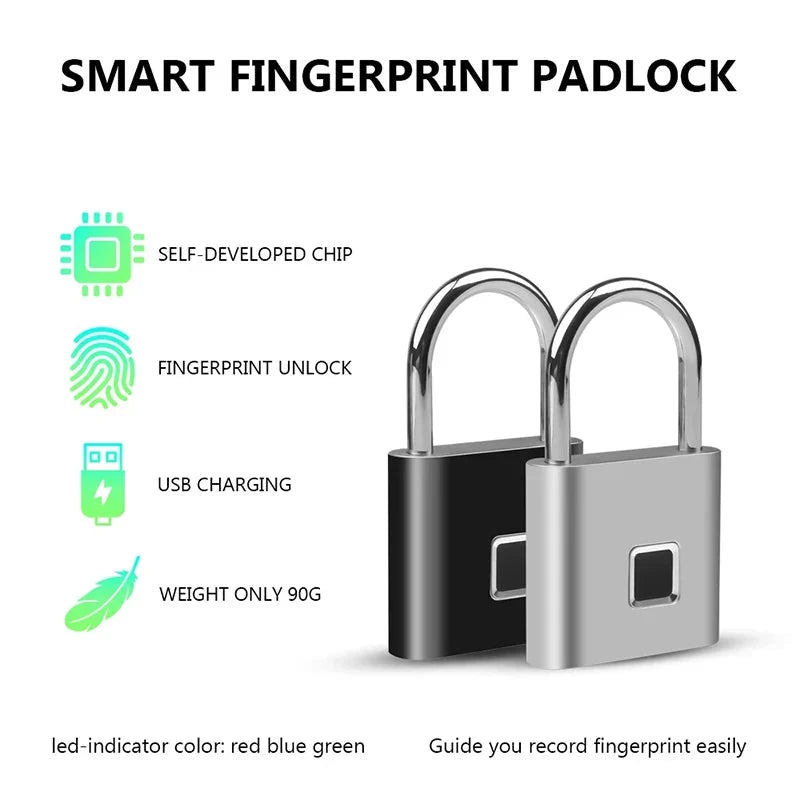 Fingerprint Padlock Fast Unlock App-Controlled & 6 Month Battery