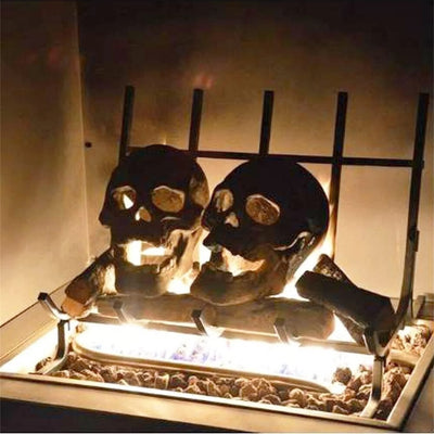 Fire Pit Skull Heat-Resistant Ceramic Hollow Flame Effect
