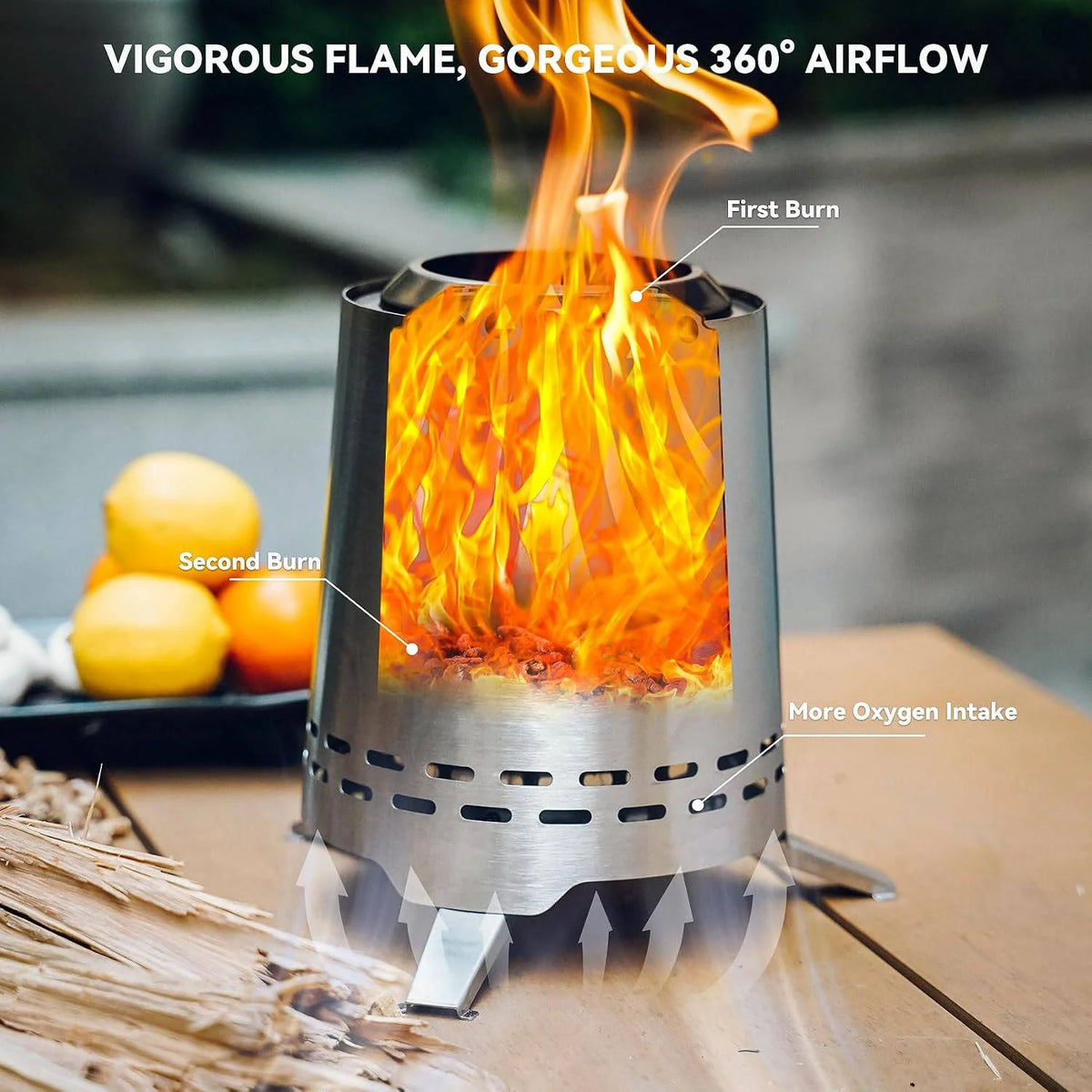 Fire Pit Smokeless Stainless Steel Portable