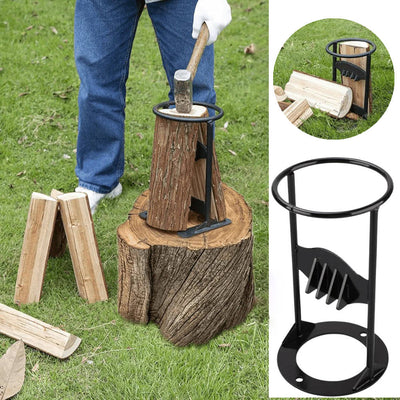 Firewood Splitter Cast Iron Fixed Wedge Reinforced Wide Base