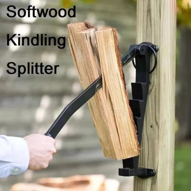 Firewood Splitter Wall-Mounted Carbon Steel Manual Lever