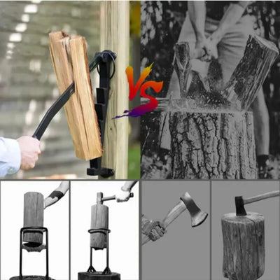 Firewood Splitter Wall-Mounted Carbon Steel Manual Lever