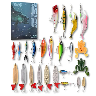 Fishing Advent Calendar 24 Lures Compact Metal Case