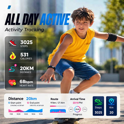 Fitness Tracker Color Touchscreen Heart Rate & Step Counter