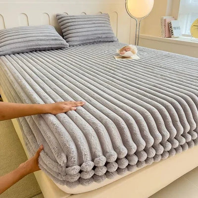 Fitted Sheet Ultra-Soft Ribbed Knit Reinforced Elastic Corners