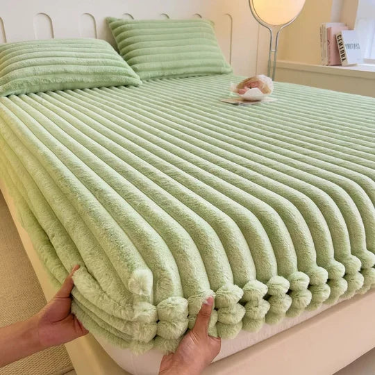 Fitted Sheet Ultra-Soft Ribbed Knit Reinforced Elastic Corners