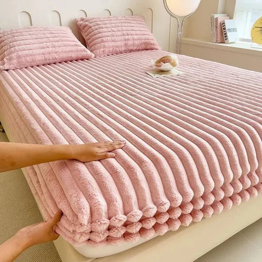 Fitted Sheet Ultra-Soft Ribbed Knit Reinforced Elastic Corners
