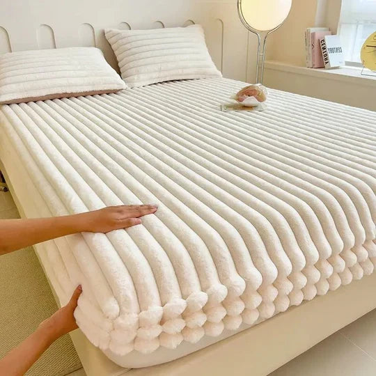 Fitted Sheet Ultra-Soft Ribbed Knit Reinforced Elastic Corners